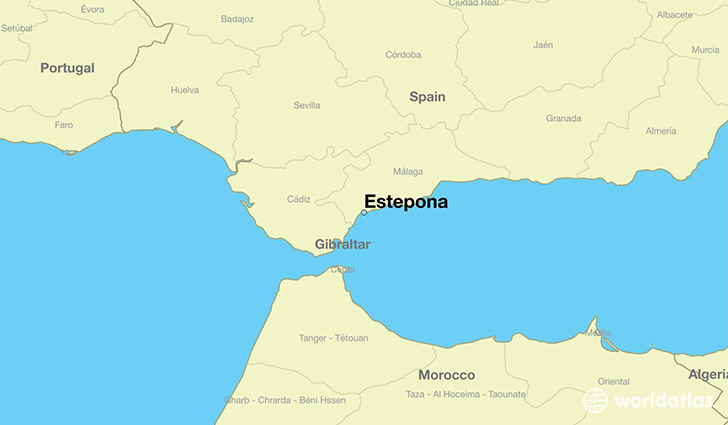map showing the location of Estepona