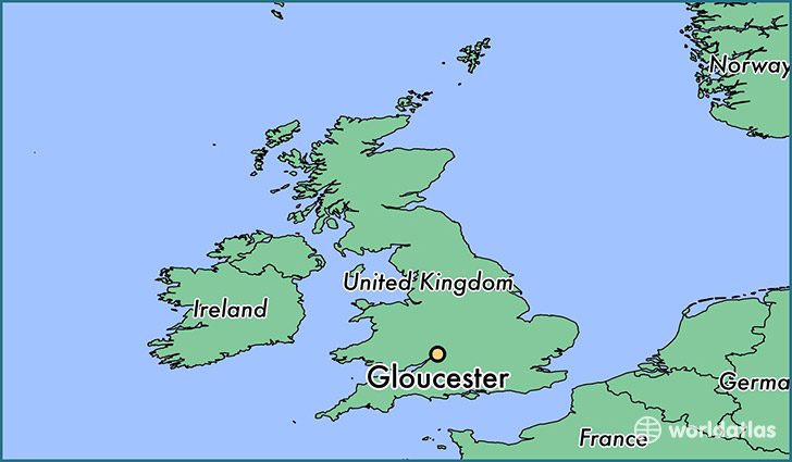 map showing the location of Gloucester
