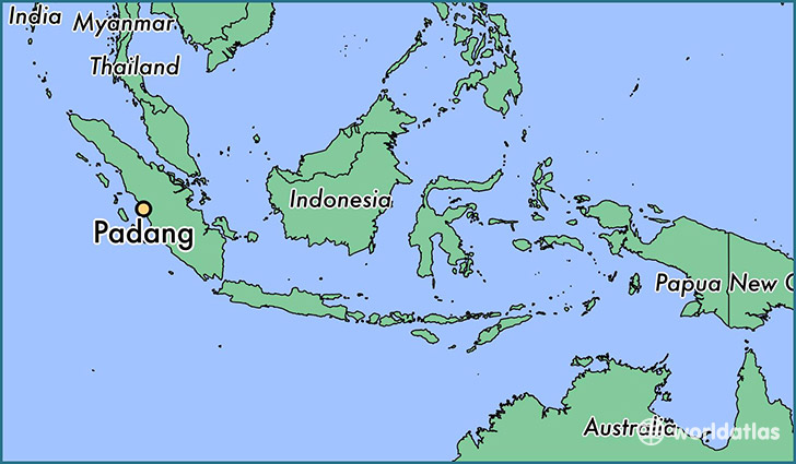 map showing the location of Padang