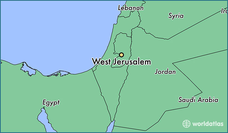 map showing the location of West Jerusalem