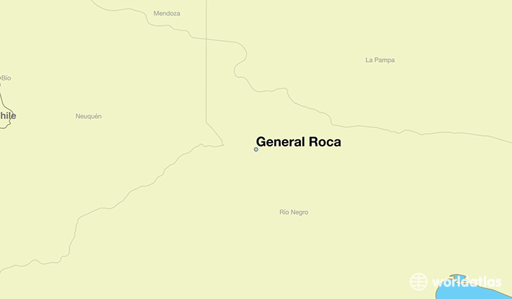 map showing the location of General Roca