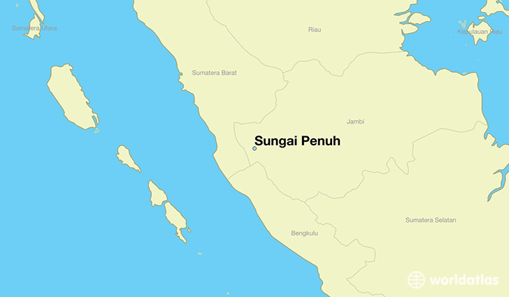 map showing the location of Sungai Penuh