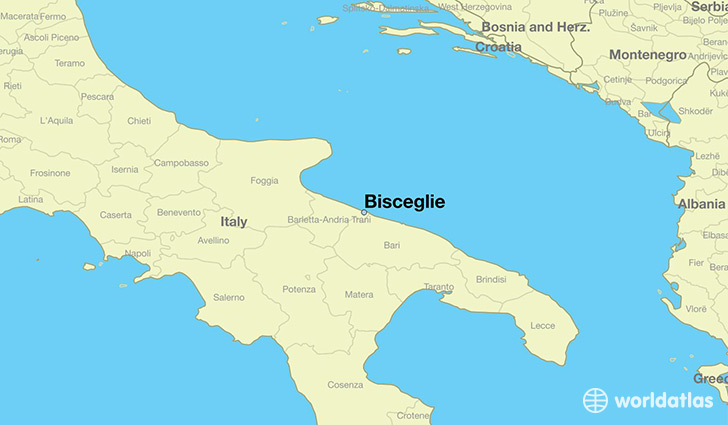 map showing the location of Bisceglie