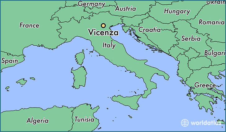 map showing the location of Vicenza