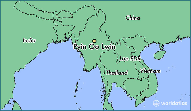 map showing the location of Pyin Oo Lwin