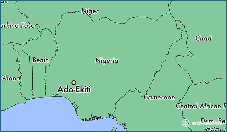 map showing the location of Ado-Ekiti
