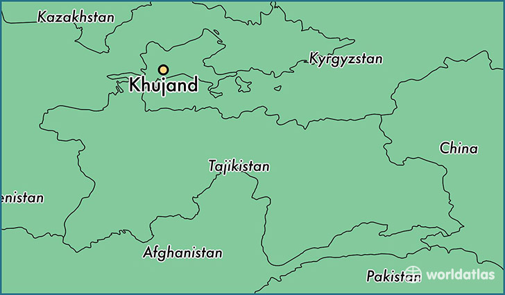 map showing the location of Khujand