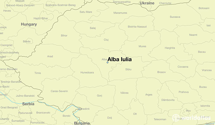 map showing the location of Alba Iulia
