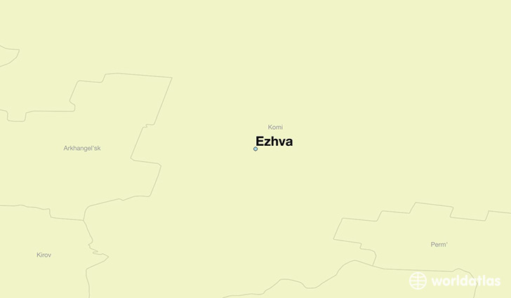 map showing the location of Ezhva