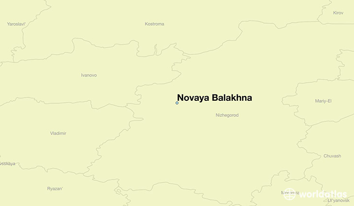 map showing the location of Novaya Balakhna