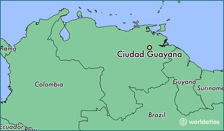 map showing the location of Ciudad Guayana