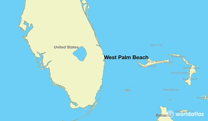 map showing the location of West Palm Beach