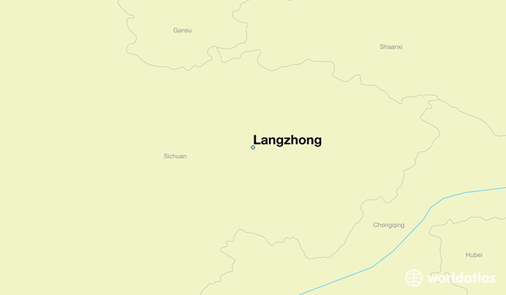 map showing the location of Langzhong