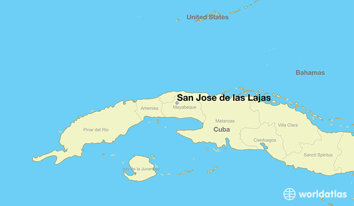 map showing the location of San Jose de las Lajas