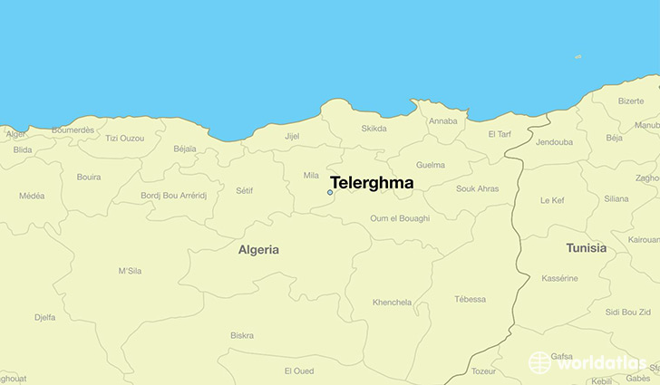 map showing the location of Telerghma