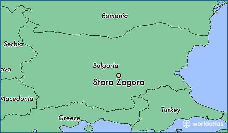 map showing the location of Stara Zagora
