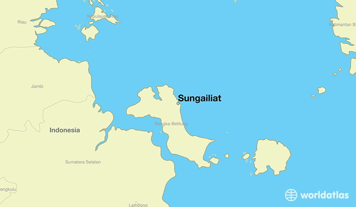 map showing the location of Sungailiat