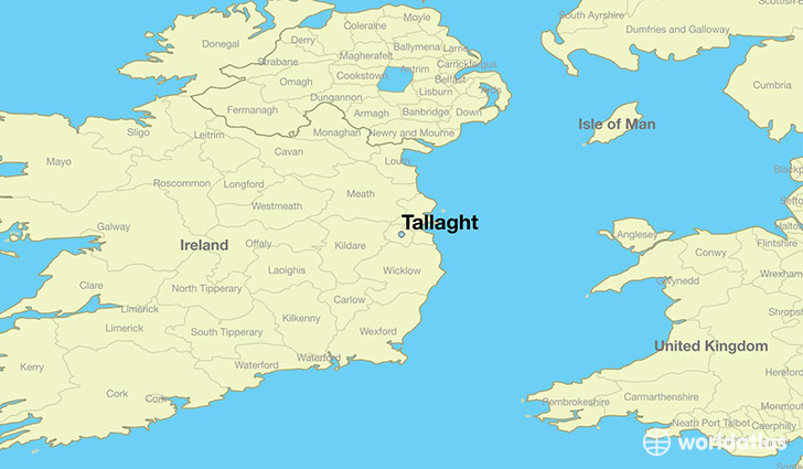map showing the location of Tallaght