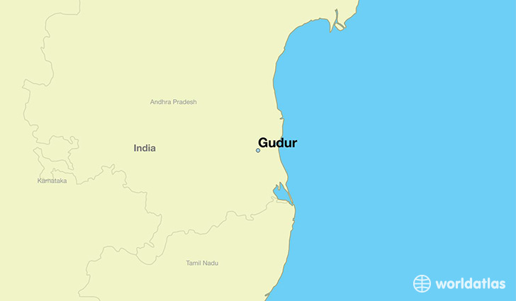 map showing the location of Gudur