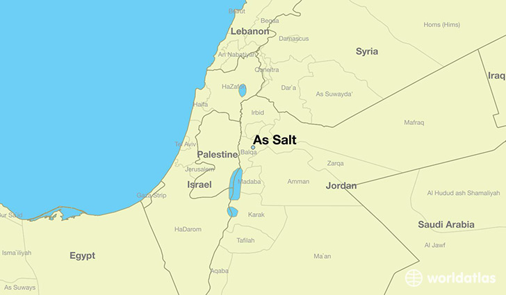 map showing the location of As Salt