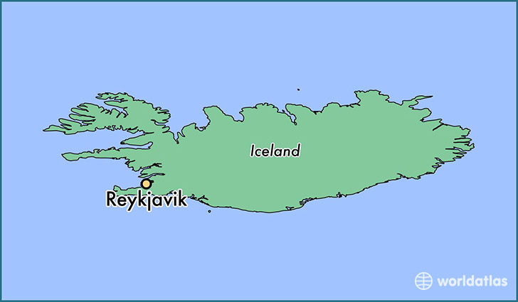 map showing the location of Reykjavik