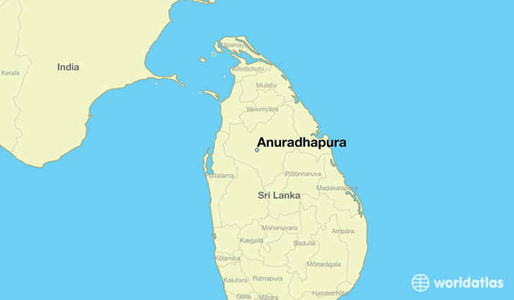 map showing the location of Anuradhapura