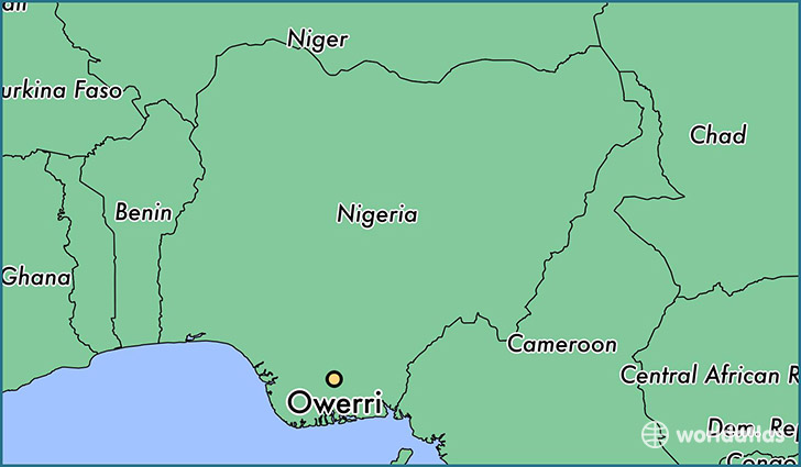 map showing the location of Owerri