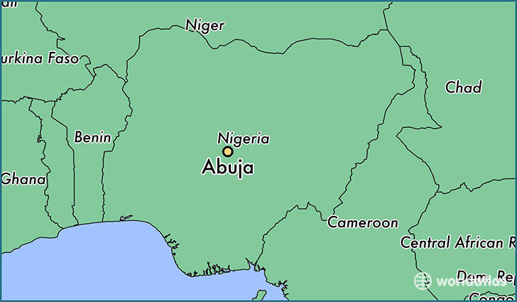 map showing the location of Abuja