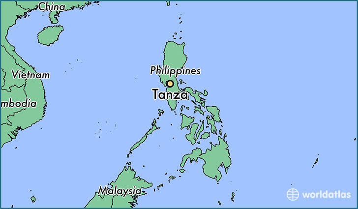 map showing the location of Tanza