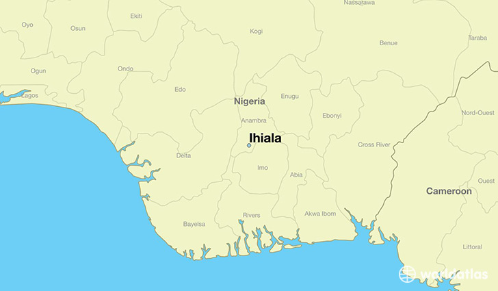 map showing the location of Ihiala