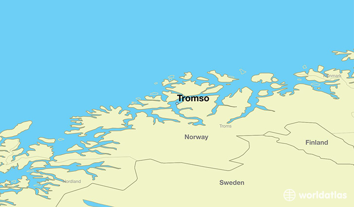 map showing the location of Tromso