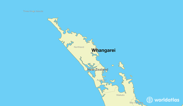 map showing the location of Whangarei