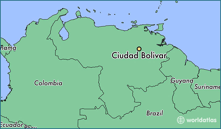 map showing the location of Ciudad Bolivar
