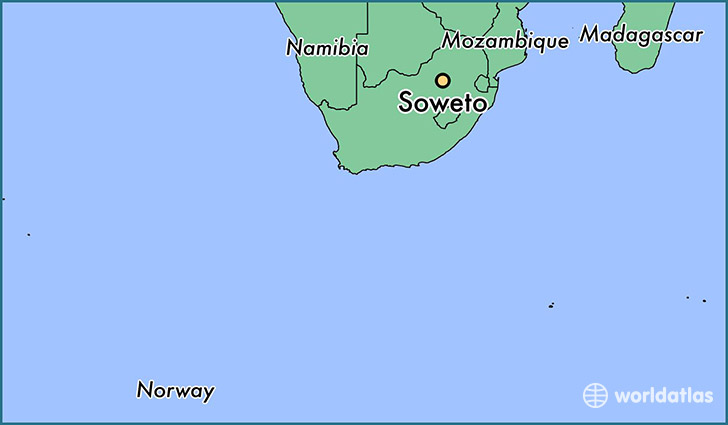 map showing the location of Soweto