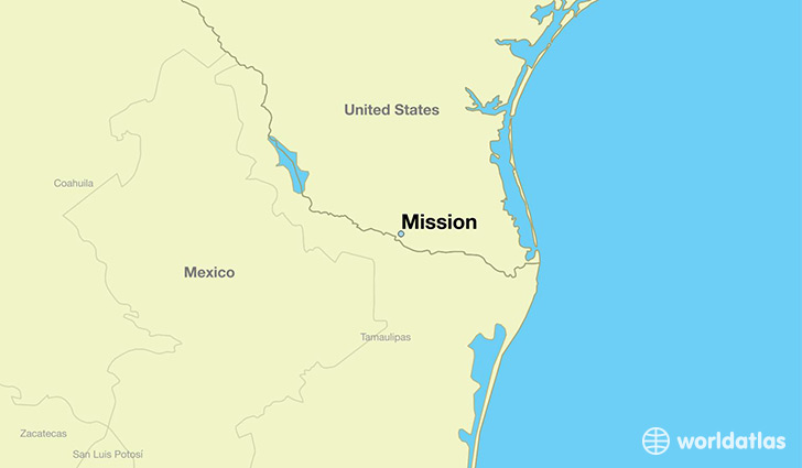 map showing the location of Mission