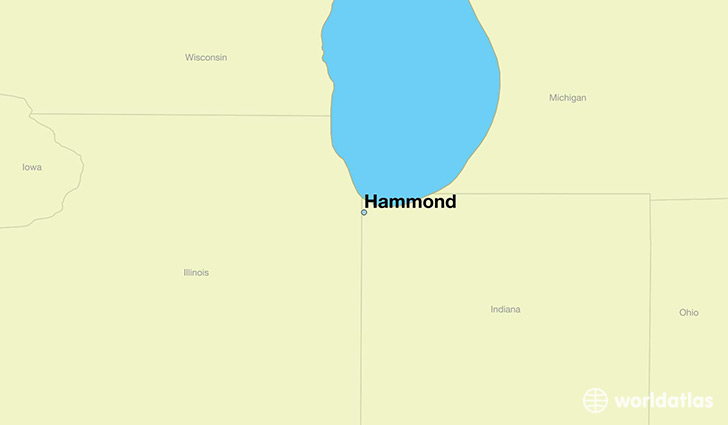 map showing the location of Hammond