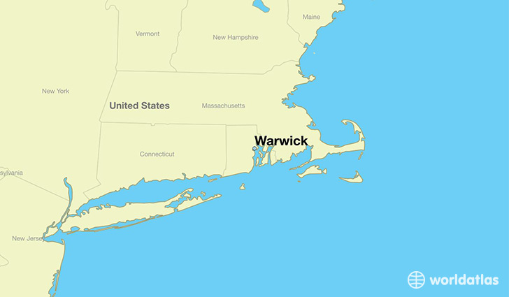 map showing the location of Warwick