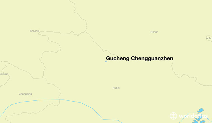 map showing the location of Gucheng Chengguanzhen