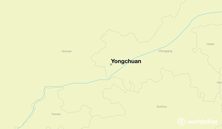 map showing the location of Yongchuan