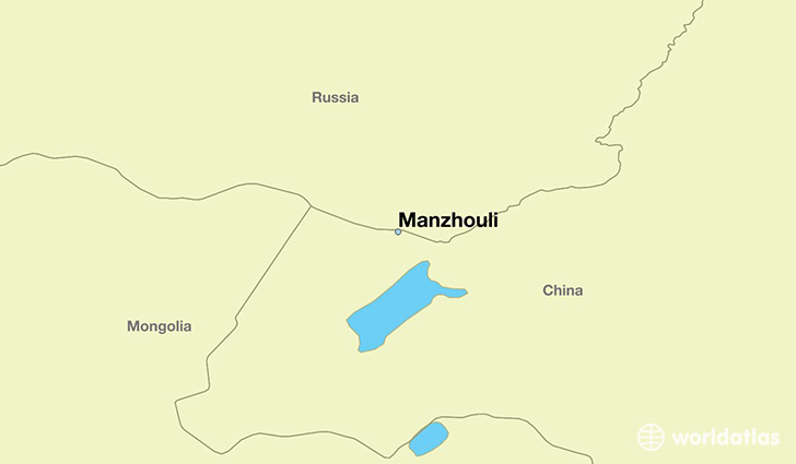 map showing the location of Manzhouli