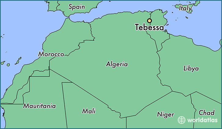 map showing the location of Tebessa