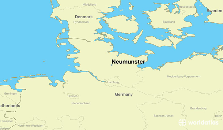 map showing the location of Neumunster