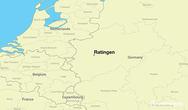 map showing the location of Ratingen