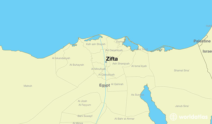 map showing the location of Zifta