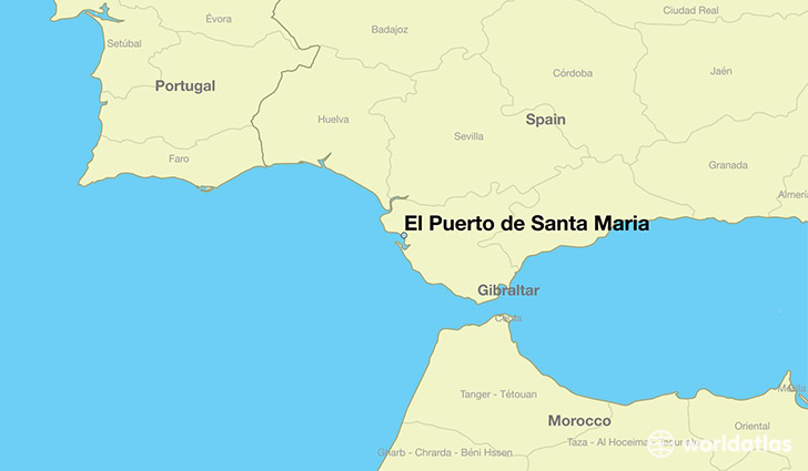 map showing the location of El Puerto de Santa Maria