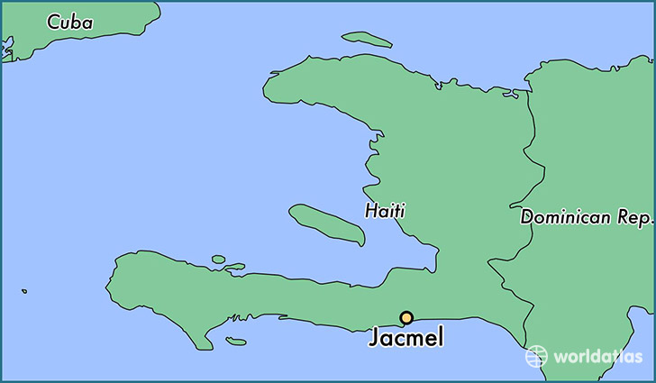 map showing the location of Jacmel