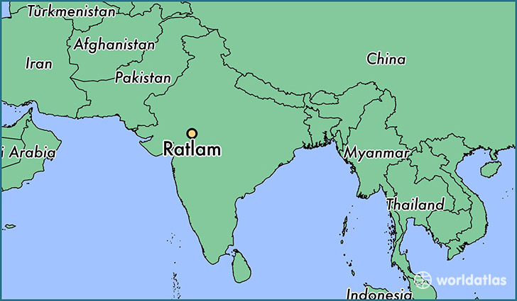 map showing the location of Ratlam