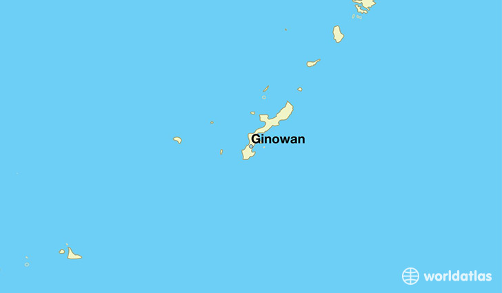 map showing the location of Ginowan
