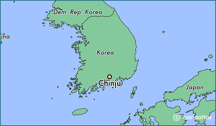 map showing the location of Chinju