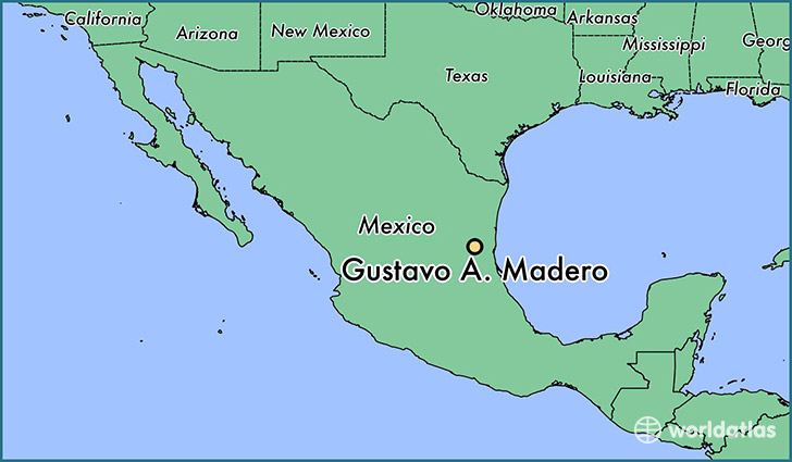 map showing the location of Gustavo A. Madero